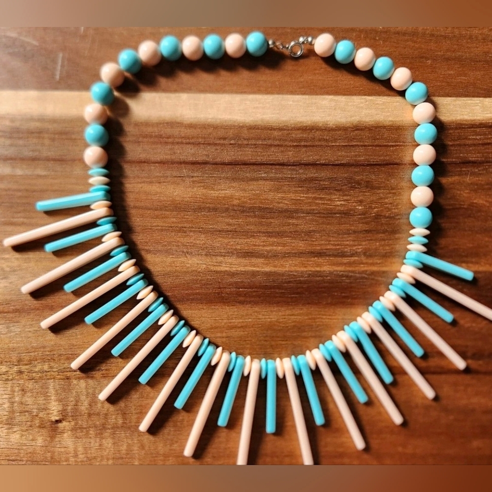 Vintage Fringe Necklace 80s Statement